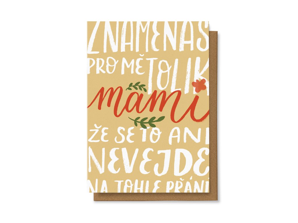 Dárková obálka – Znamenáš pro mě tolik mami, že se to ani nevejde na tohle přání