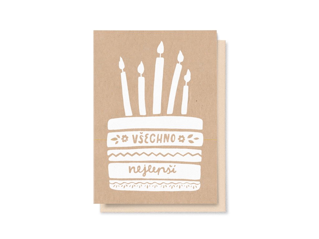 Dárková obálka – Všechno nejlepší – přírodní